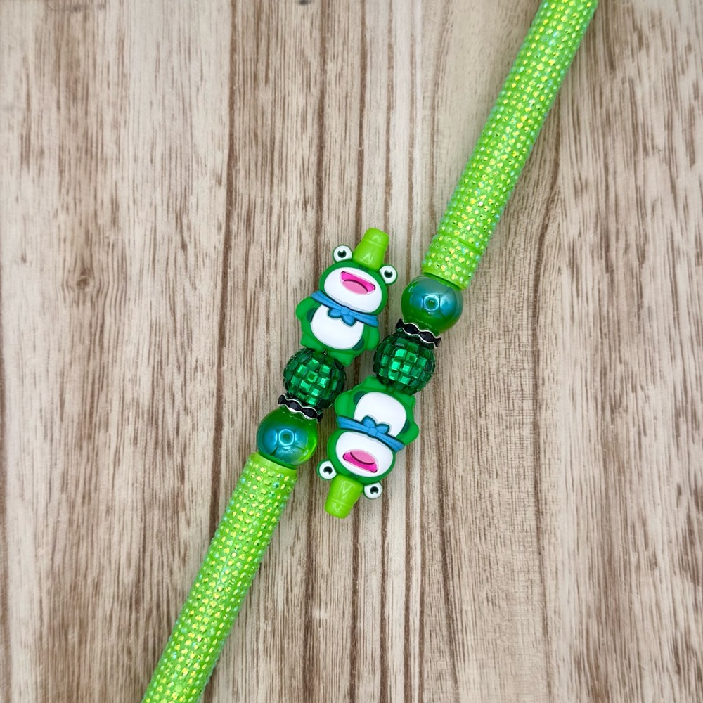 Portland Frog Disco Beaded Rhinestone Pen - Picture 2 of 4